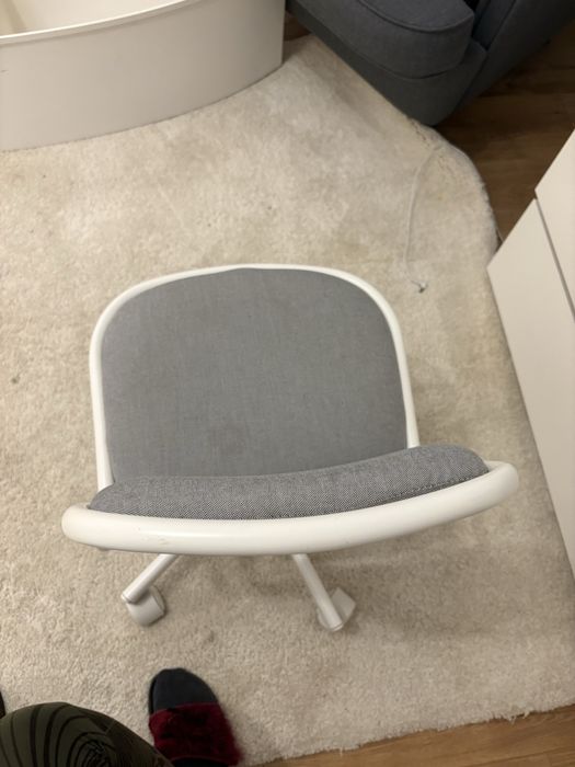 ORFJÄLL Dziecięce krzesło biurowe, biały/Vissle jasnoszary