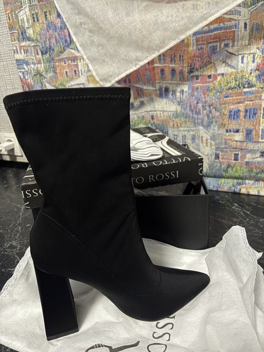 Ботильоны, черные из текстиля