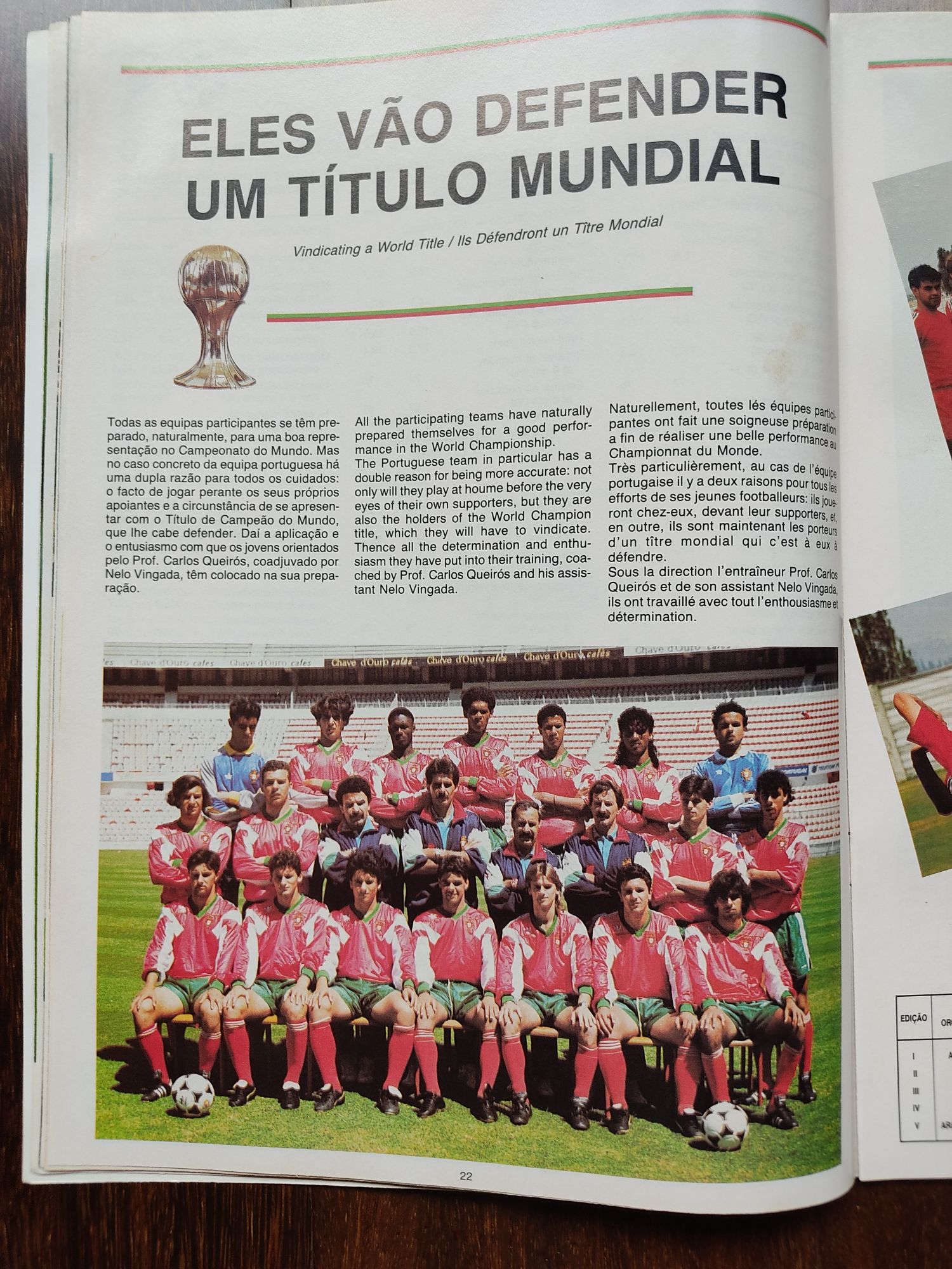 Revista oficial FIFA Mundial 91 sub 21 em Portugal
