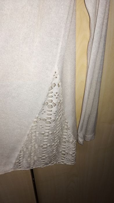 Sweter/kardigan damski z ażurowymi wstawkami rozmiar L