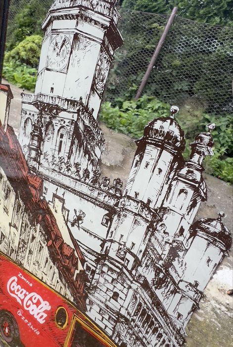Unikatowe lustro Coca Cola z ratuszem Poznanskim
