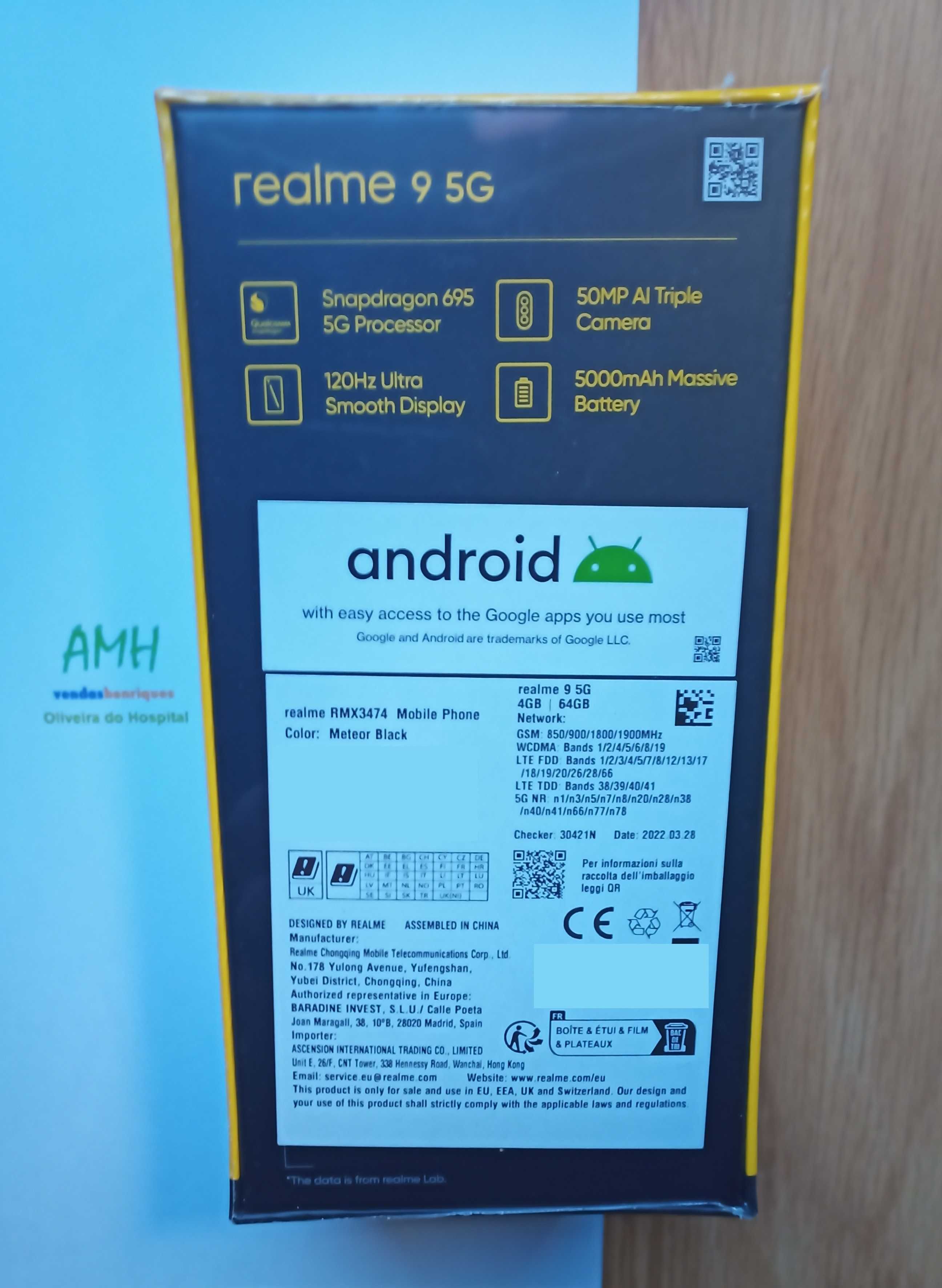 Realme 9 5G câmara 50 MP com IA 5000mAh NFC