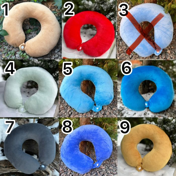 Подушка под шею, дорожная подушка, подушка для отдыха 42 цвета