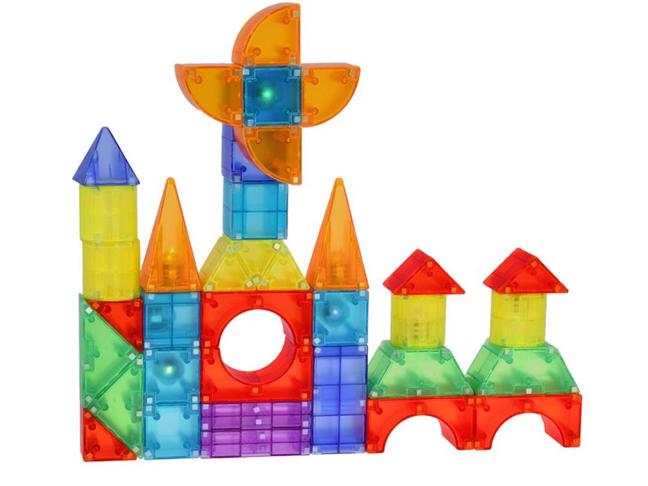 Klocki magnetyczne 3D Podświetlane klocki magnetyczne 64 ele