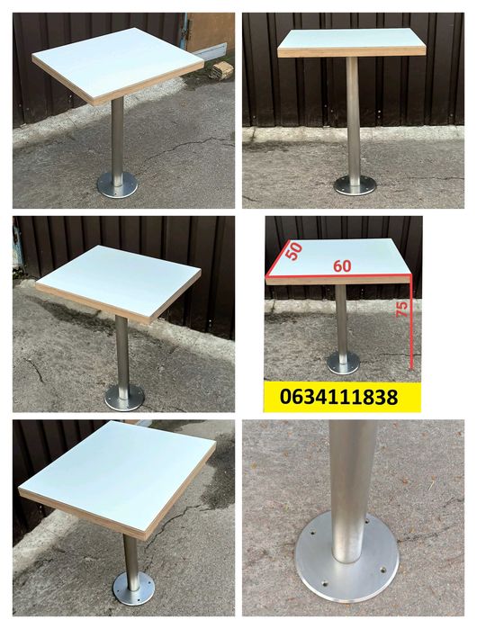 Столы  50*60 на железной ножке.  3 шт.