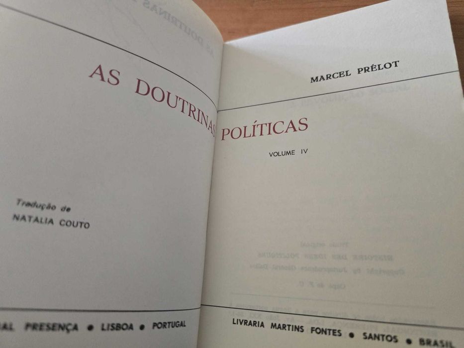 As Doutrinas Políticas - Marcel Prélot -  Vol. 4