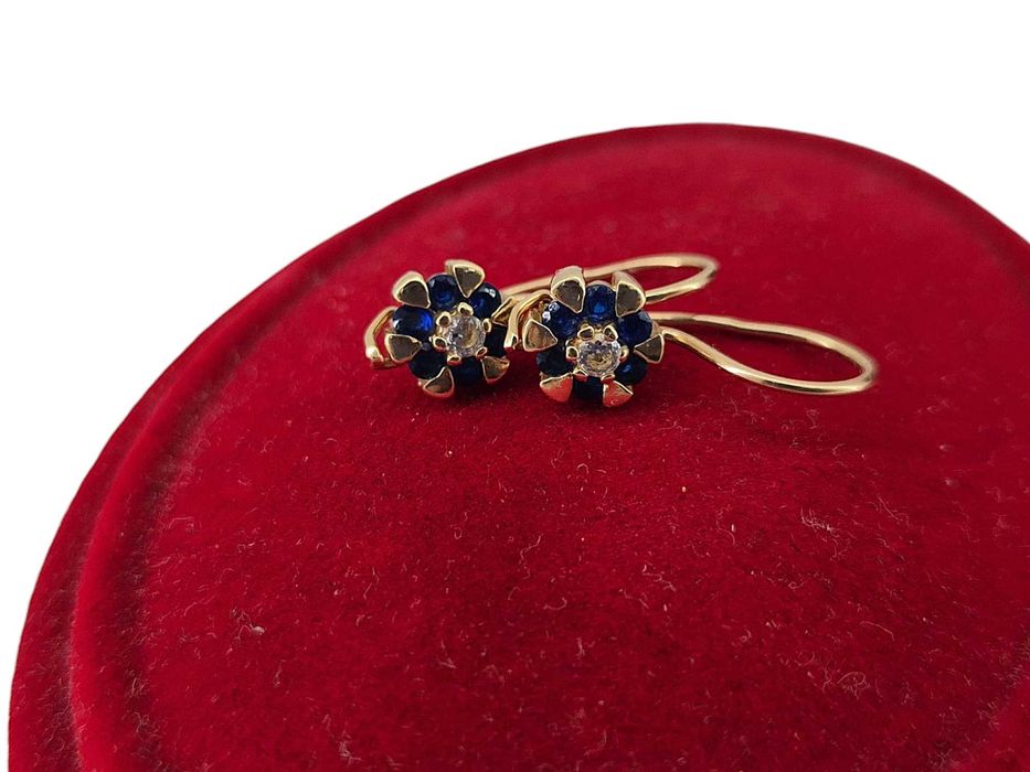 Urocze złote kolczyki 2,08G 14K