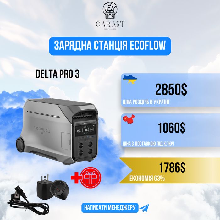Зарядна станція Ecoflow Delta pro 3