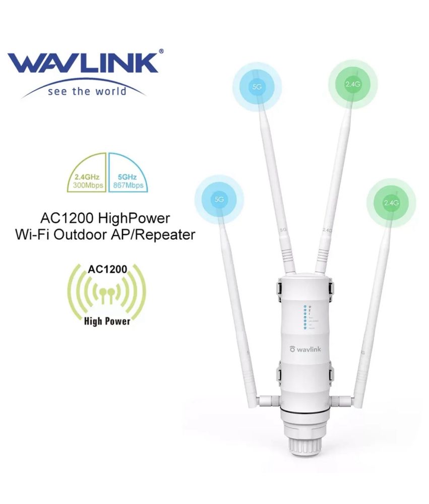 Маршрутизатор/ретранслятор WAVLINK AC1200 Dual Band Outdoor Wi-Fi