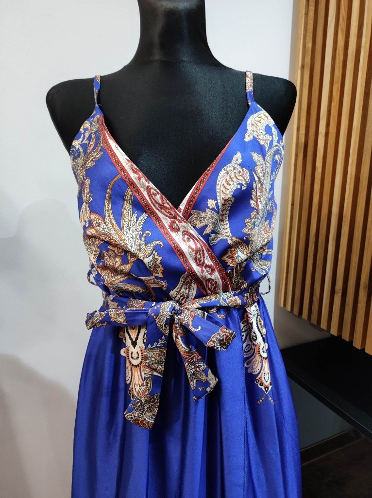 Granatowa sukienka maxi nowa