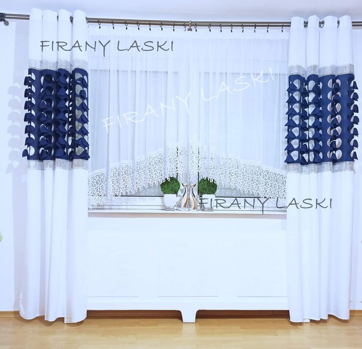 Firana gotowa łuk gipiurą woal 170x400 koronka firany firanki salon