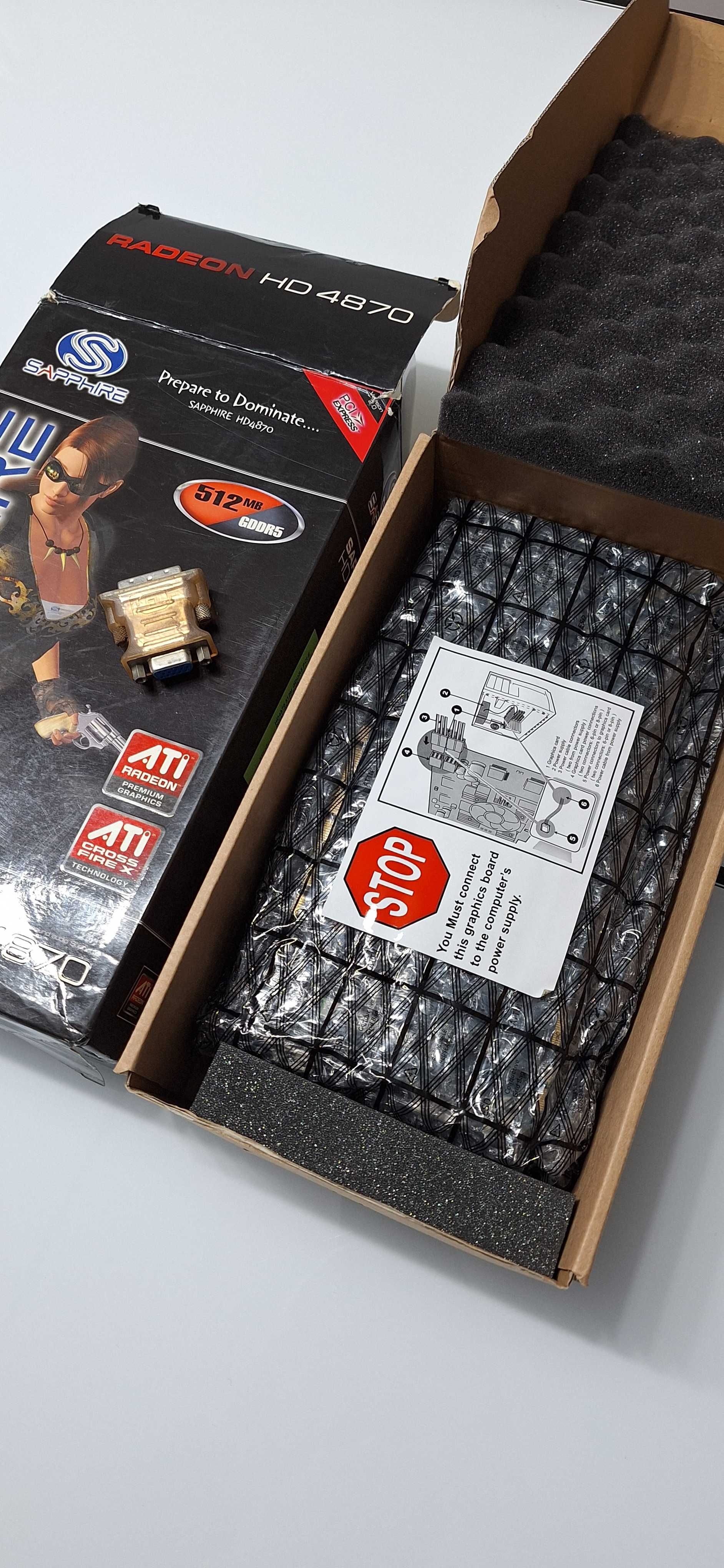 Placa Gráfica Sapphire Radeon HD4870 PCIe, em bom estado na caixa