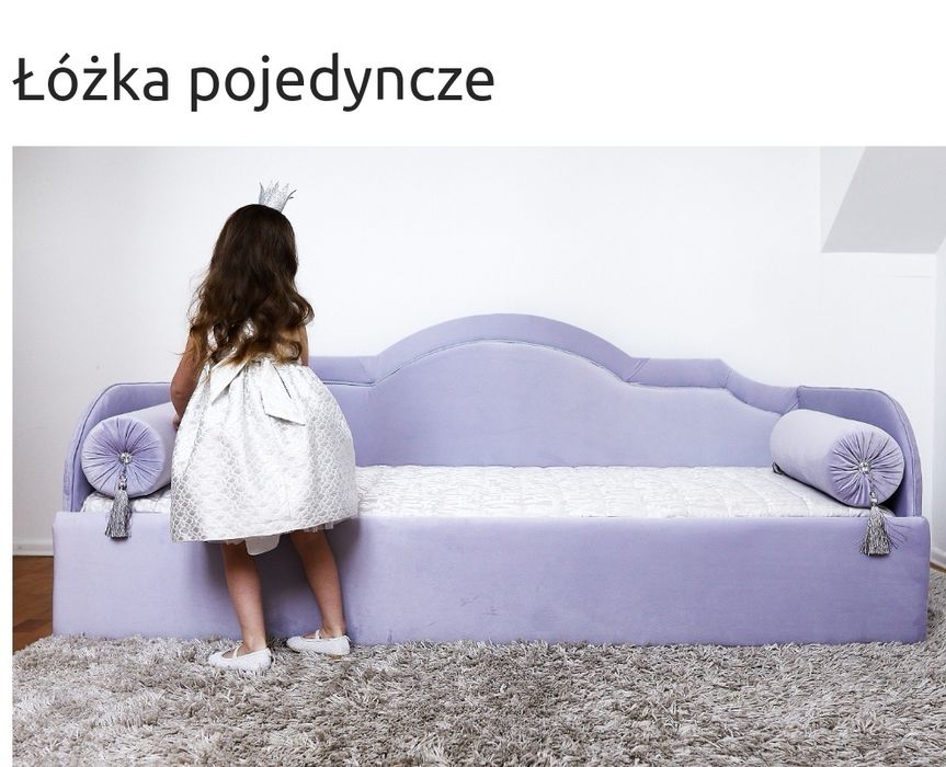 Łóżko tapicerowane clarissima + dywan + zasłony + narzuta