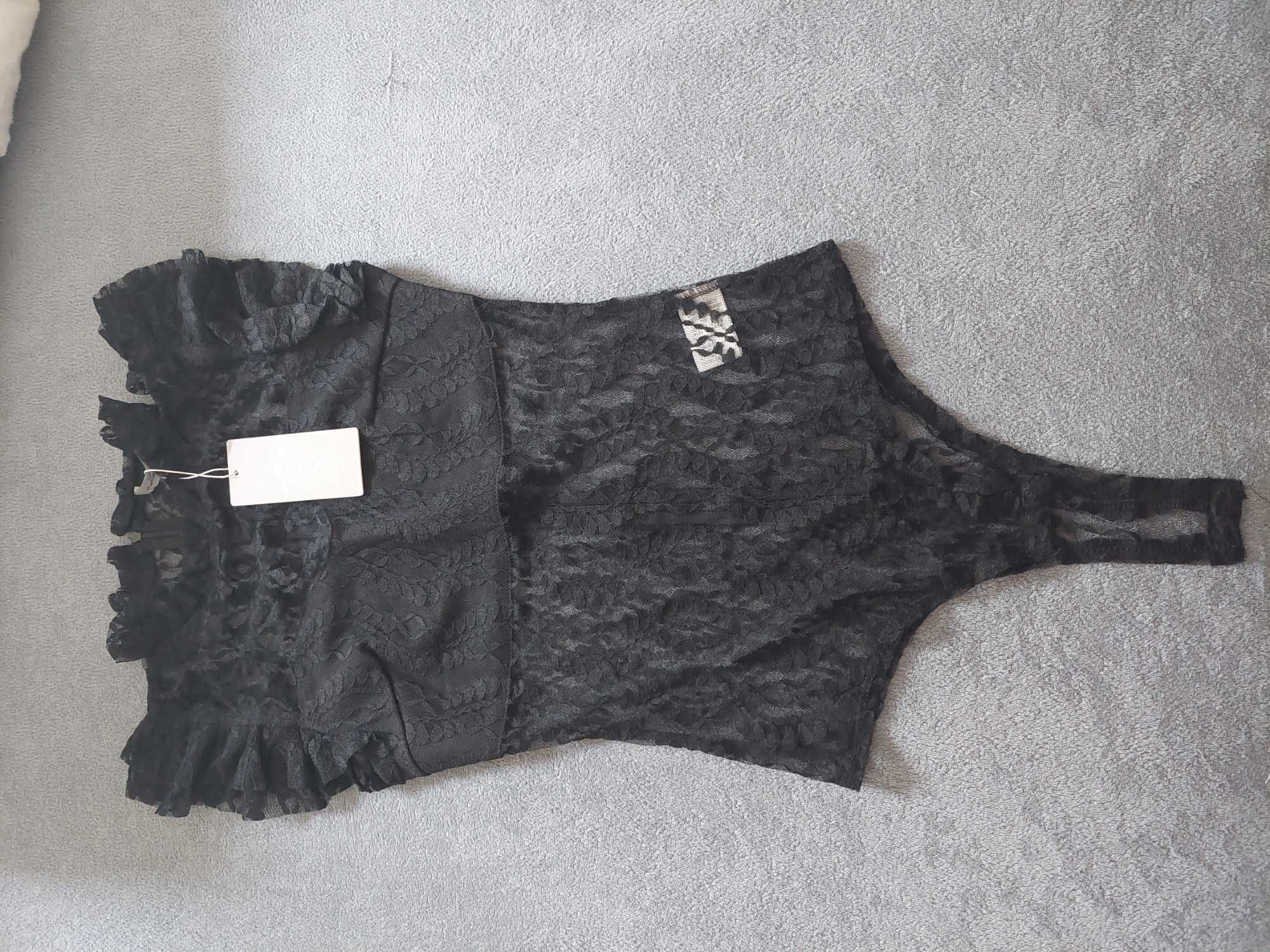 Koronkowe body czarne