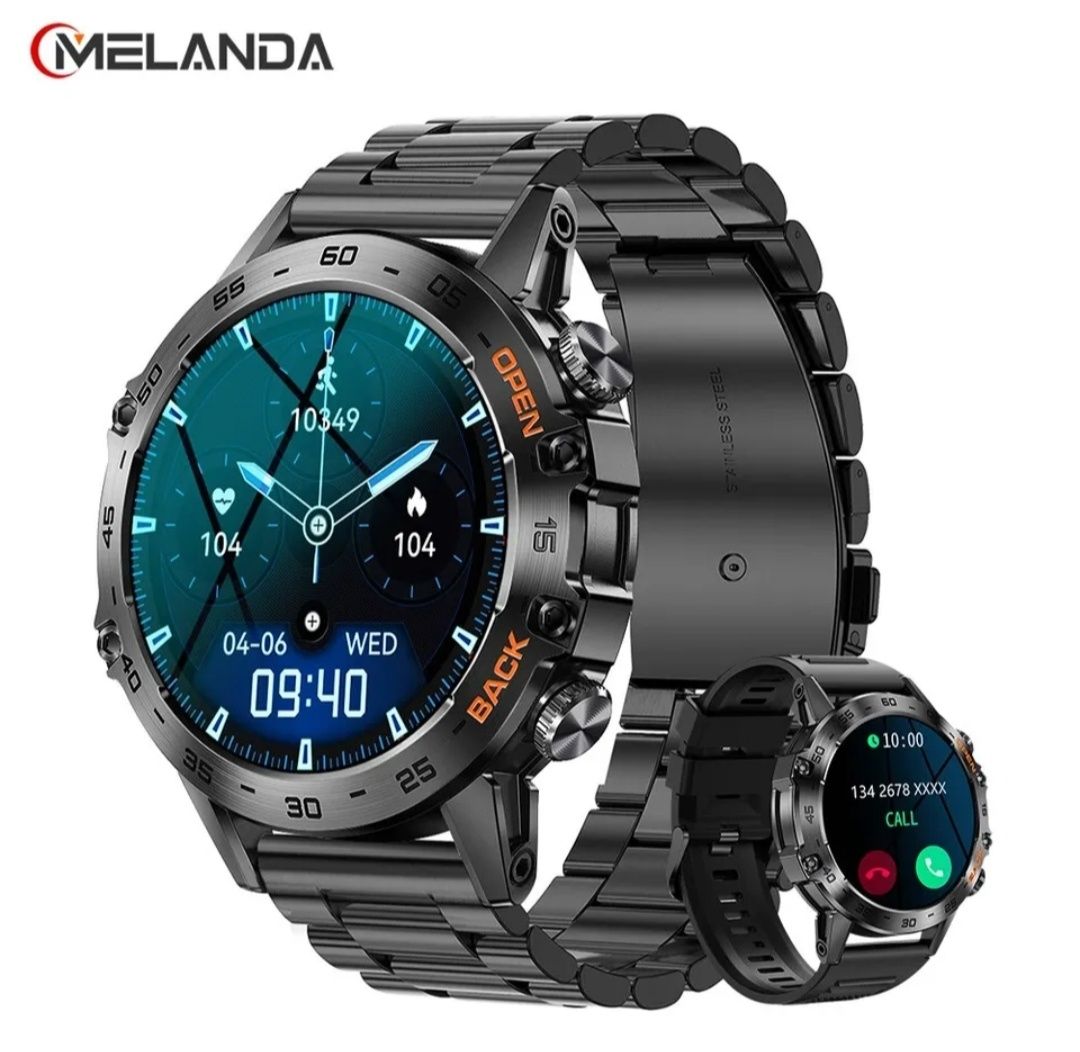 Продам  смарт часы Melanda, ip 68, 400 mah , 2 ремешка метал и силикон