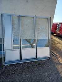 Drzwi i okna aluminiowe przesuwne srebrne 198x190 okna 98x150 szt.2