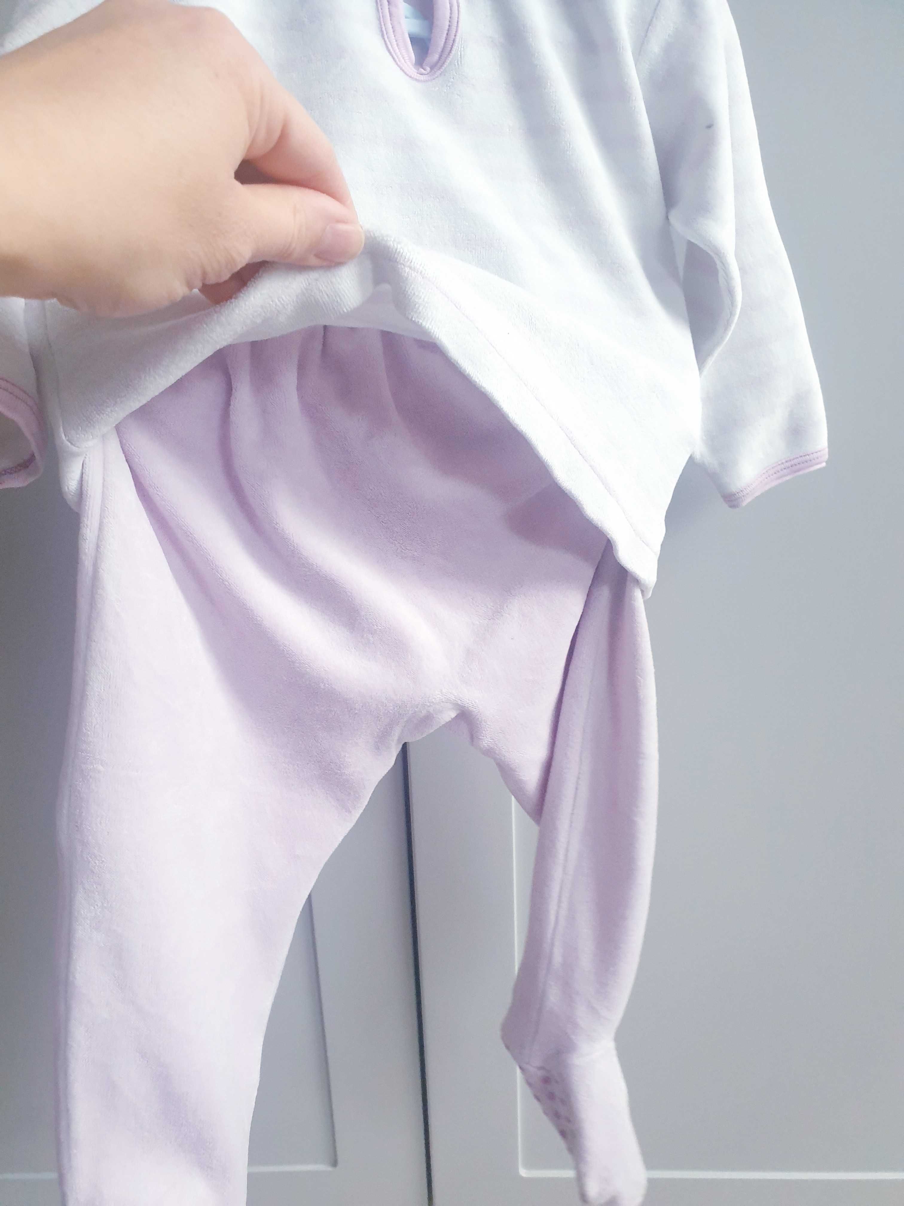 Piżama piżamka dwuczęściowa aksamitna Petit Bateau 74 80