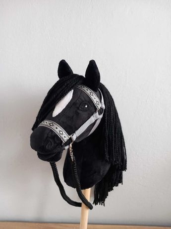 Hobby horse, koń na kiju, A4, czarny