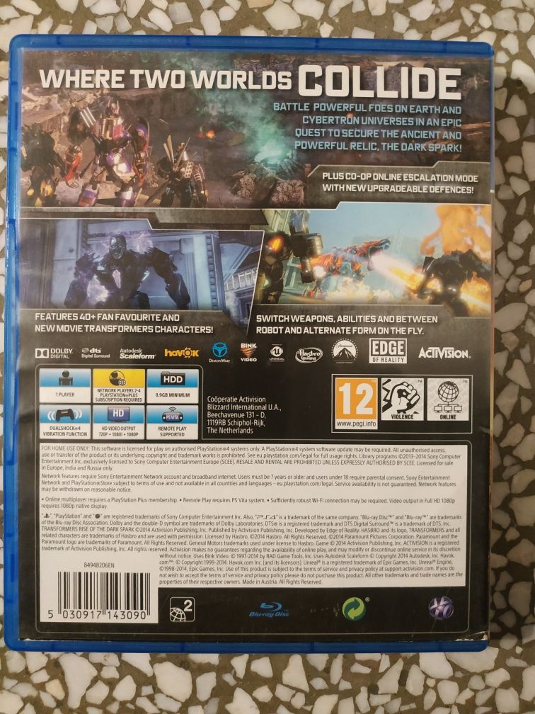 Transformers  Rise Of The Dark Spark PS4 lub PS5