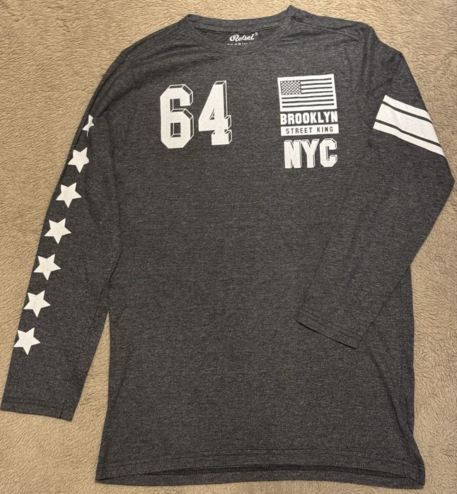 Szara koszula z napisem "New York" 158 Rebel by Primark