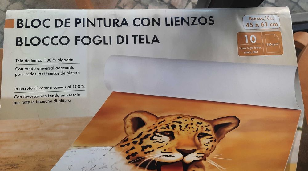 Bloco de folhas de tela