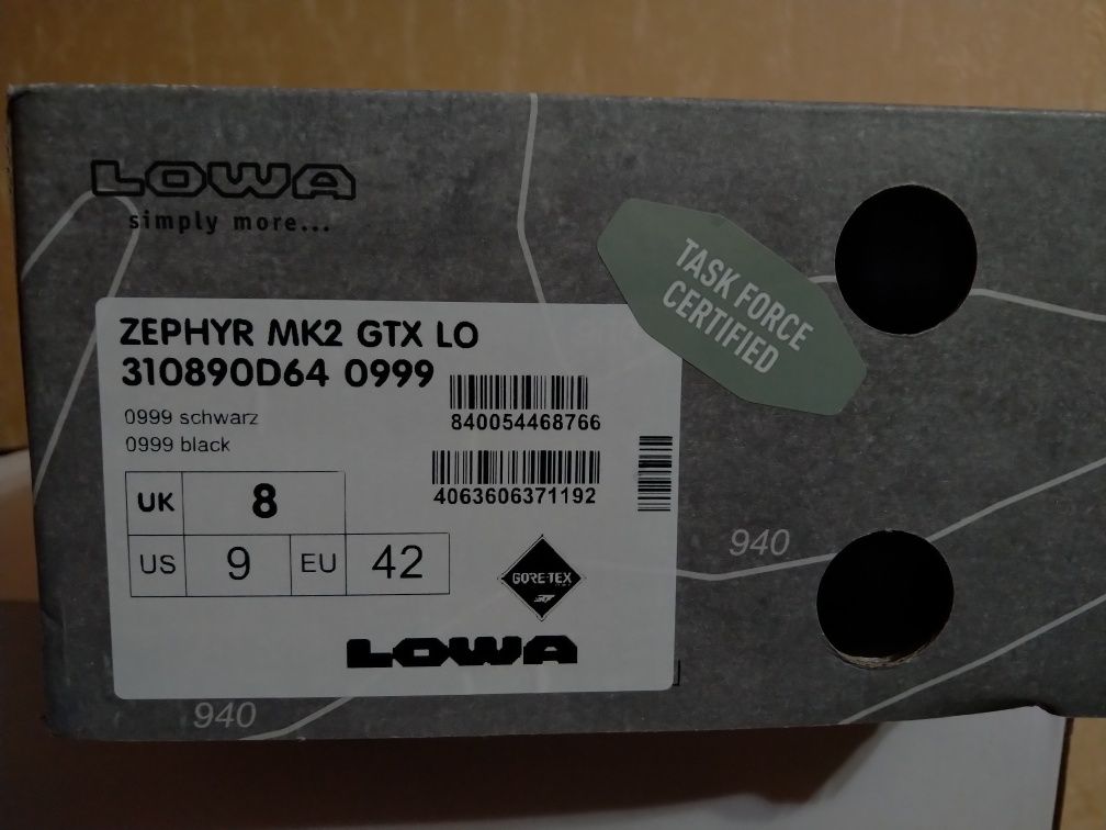 Черевики "Lowa Zephyr MK2 GTX LO TF" Black
