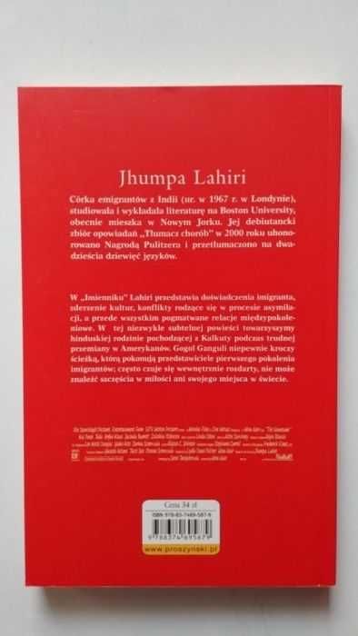 NOWA książka Imiennik - Jhumpa Lahiri i wiele innych książek