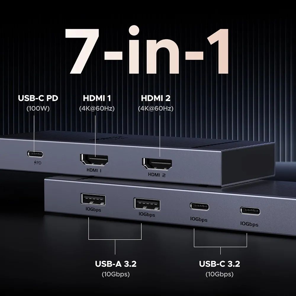 Rirmy UGREEN REVODOK 10 Gbps USB C Hub 2HDMI 4K - 60Hz Adapter