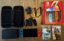 Nitedno SWITCH OLED + gwarancja + gry + pokrowiec