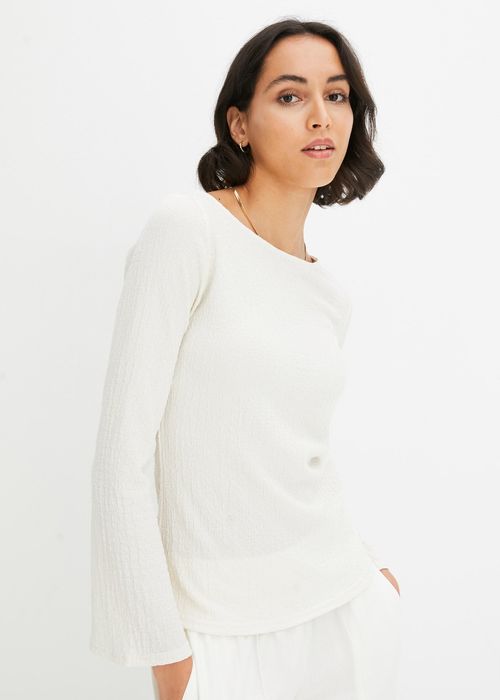 B.P.C bluzka z krepy długie rękawy rozszerzane ^40/42