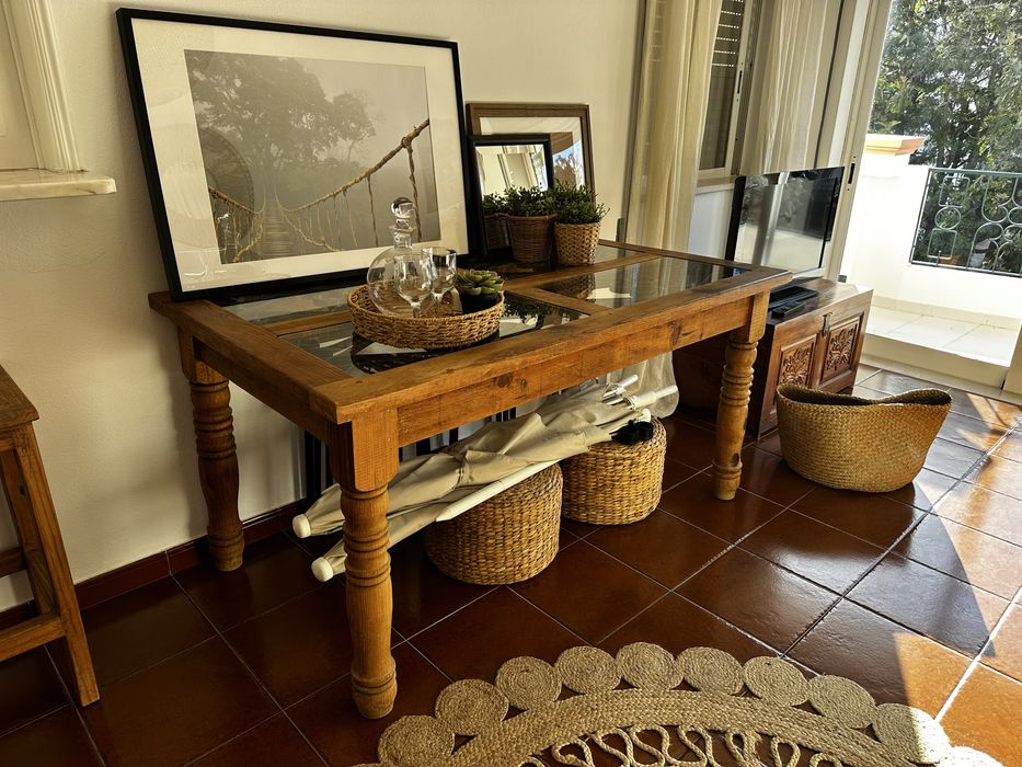 Mesa sala em madeira maciça 180cm x 88cm