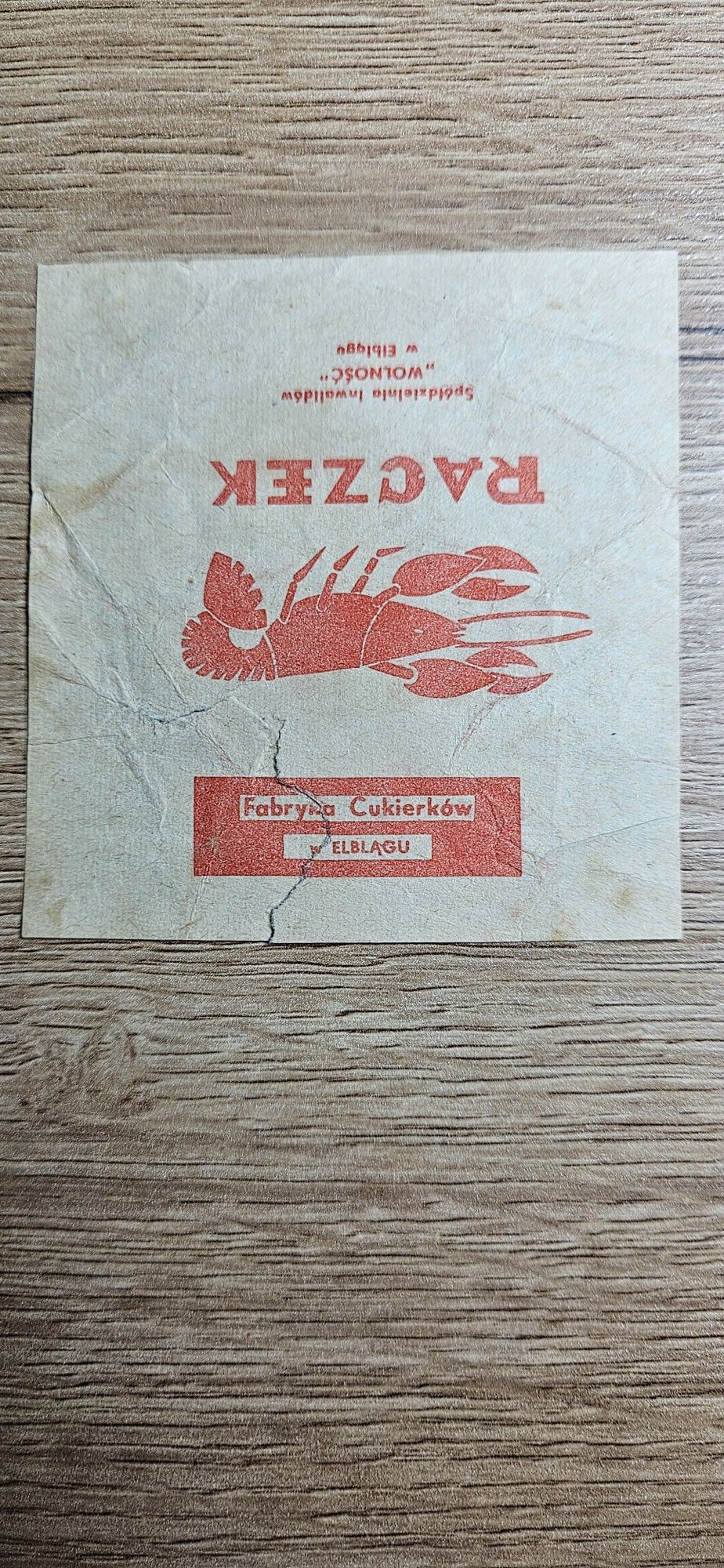 Papierek po cukierku,,Raczek "