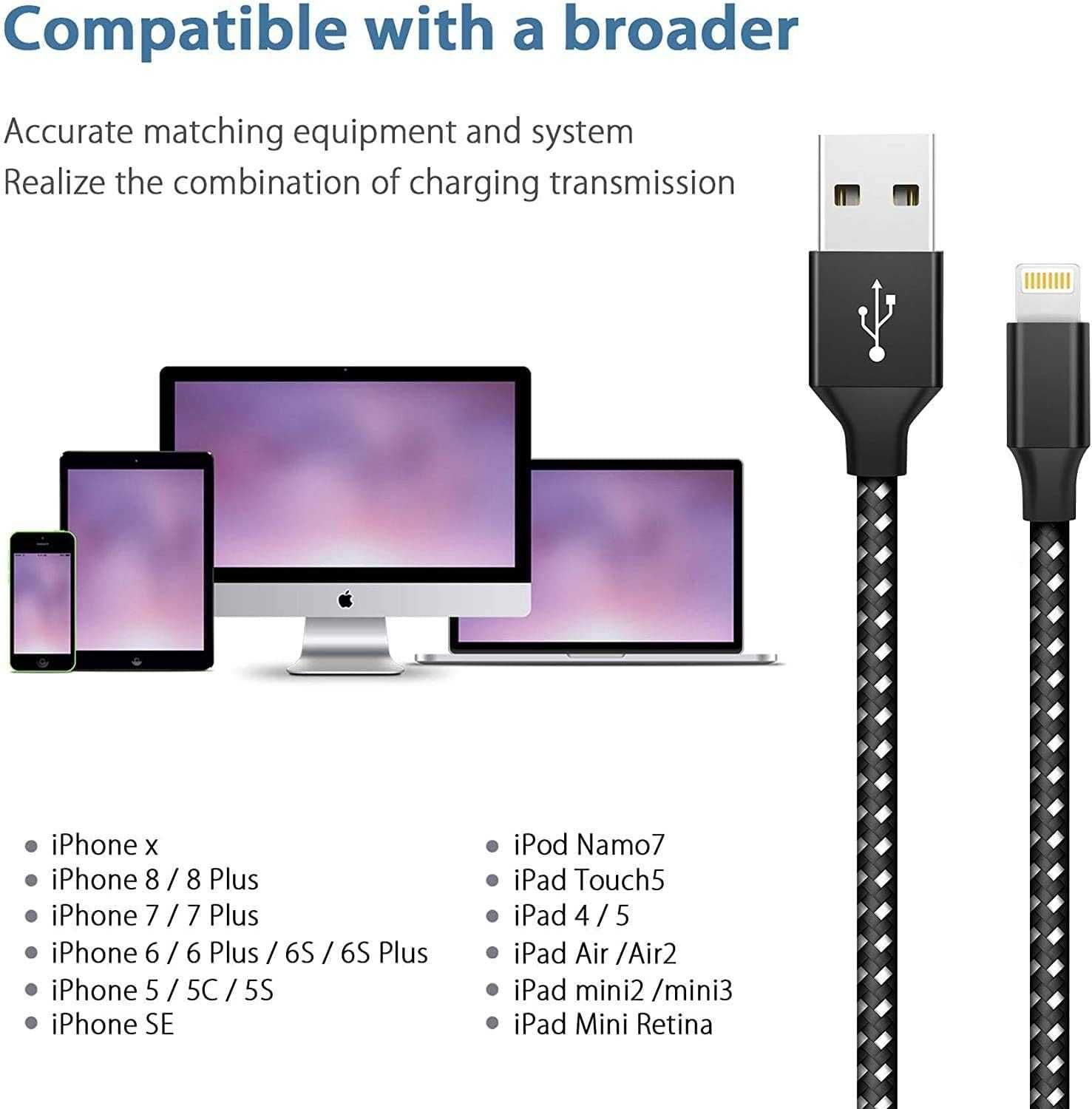 Zestaw 3 Kabli USB do LIGHTNING iPhone 1m