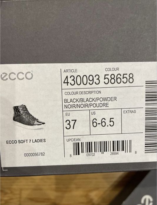 Женские кожаные кеды Ecco 37