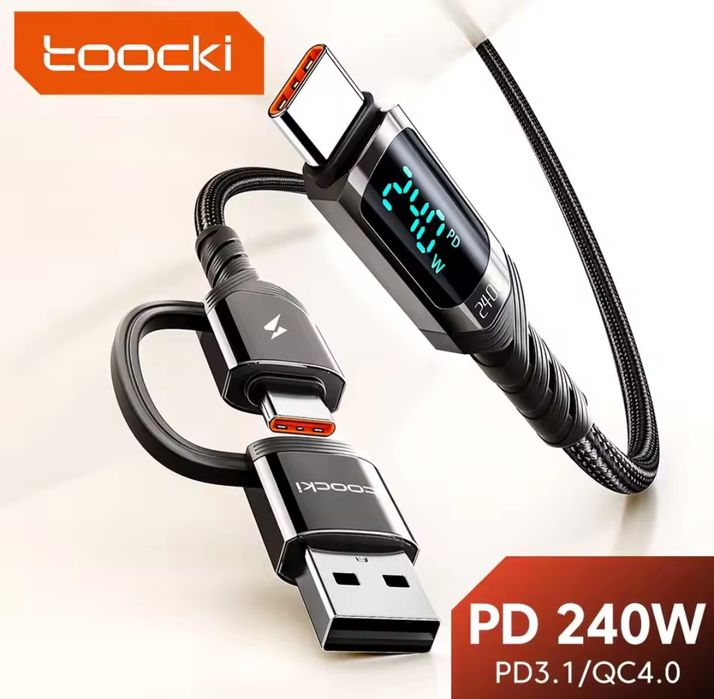 Зарядні пристрої Toocki, Hoco, Vention.Кабель Baseus, Toocki, Essager