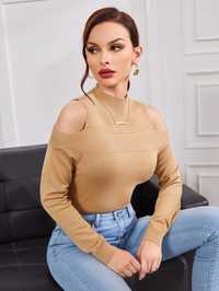 Sweter Damski Casual Dopasowany Ze Stójką M 38