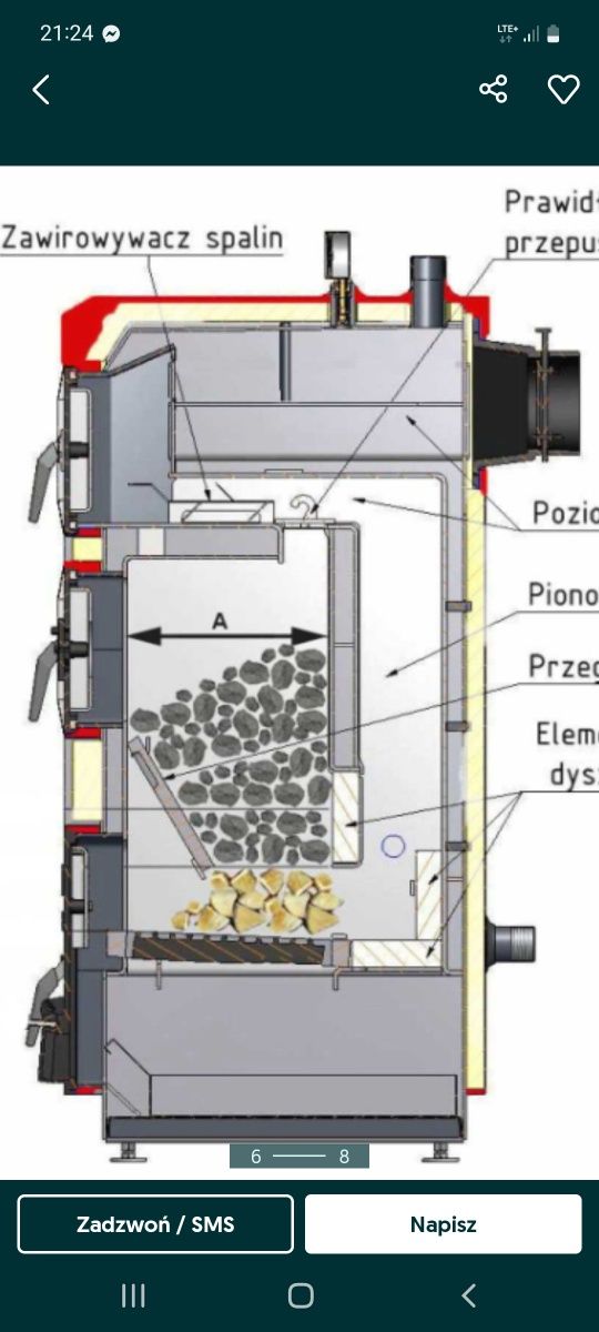 Piec unifeniks węgiel drewno 18KW