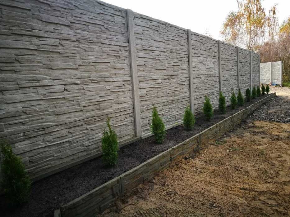 Ogrodzenie Betonowe Cegiełka/Piaskowiec w Ramce