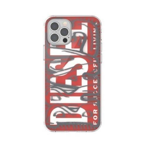 Diesel Etui Snap Case Clear AOP do iPhone 12 Pro Max Red-Grey
