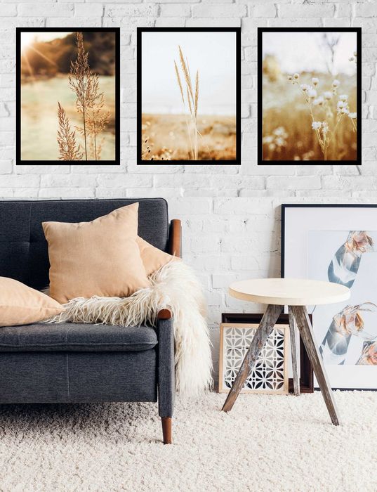 50x40 obrazy w ramie plakaty ramka TRAWA PAMPAS ŁĄKA NATURA BOHO