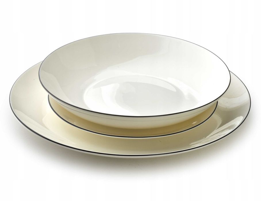 LEA SIMPLE Komplet obiadowy 18cz. czarny pasek HTTB6193