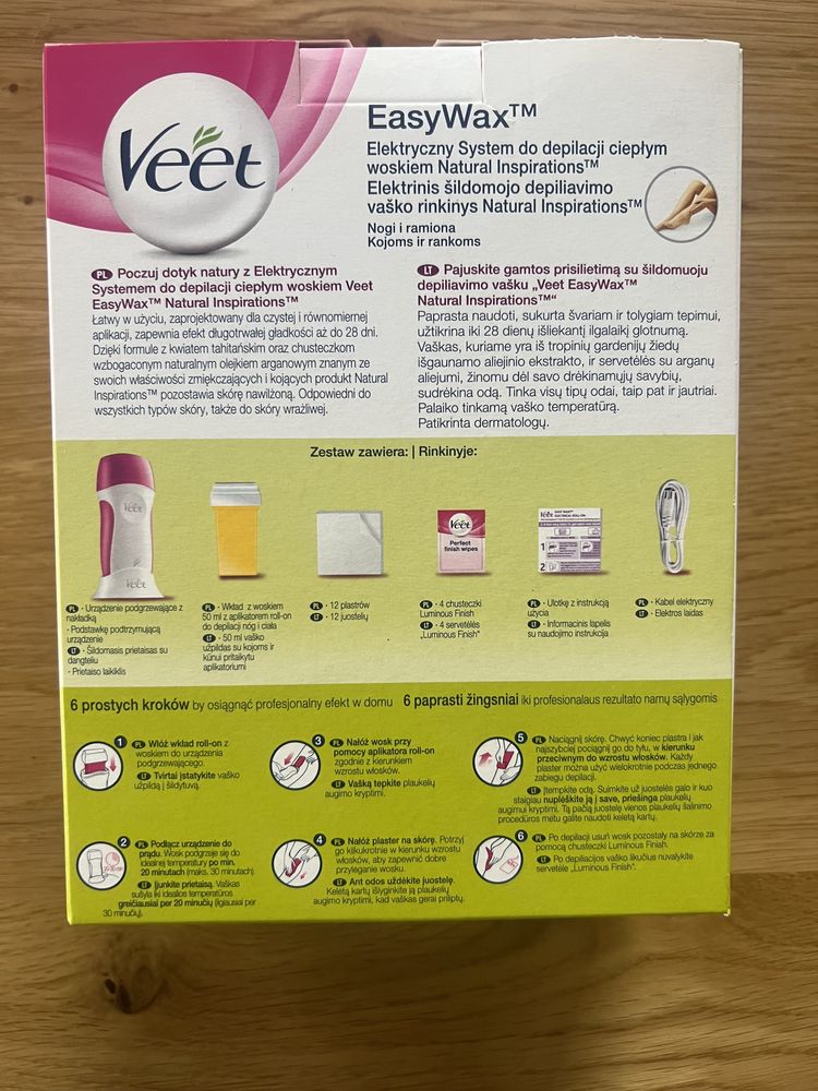 Veet natural easywax elektryczny system do depilacji  cieplym woskiem
