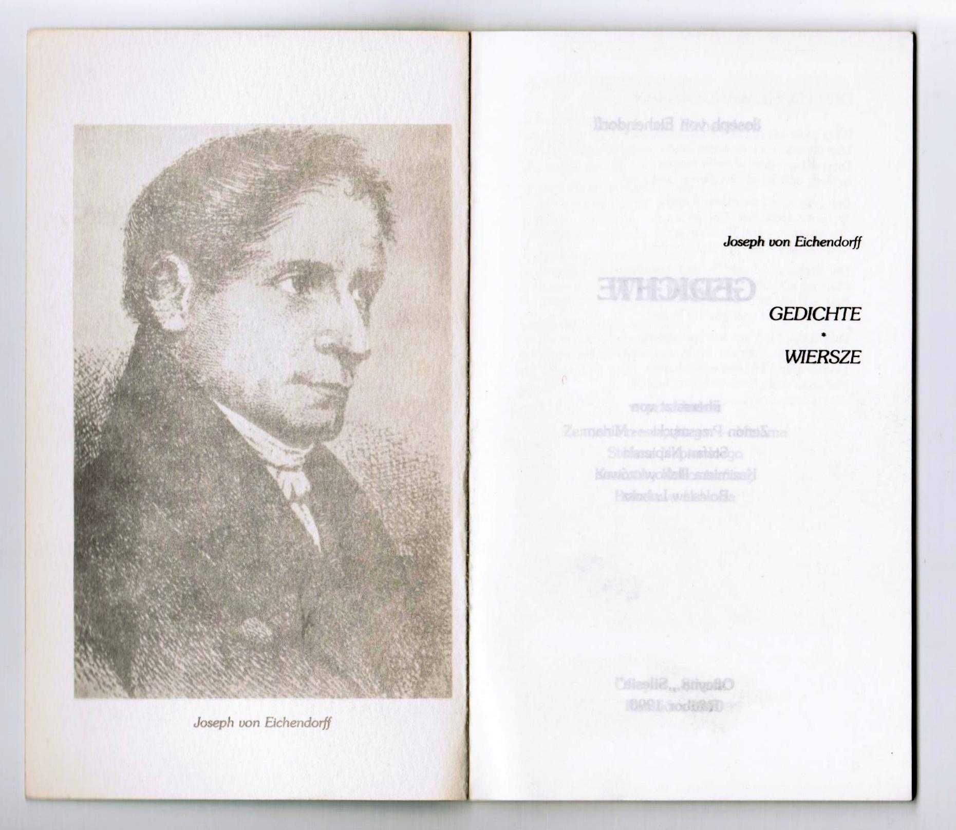 Joseph von Eichendorff Gedichte Wiersze Racibórz 1990