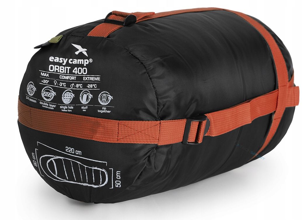 Wygodny Ciepły Śpiwór Easy Camp Orbit 400 Mumia do -28st