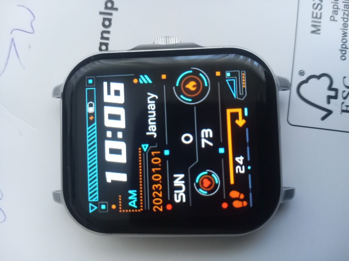 Smartwatch 1,83" metalowa koperta ,srebrny
