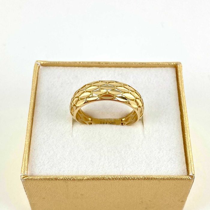 Unikatowy ZŁOTY pierścionek PRÓBA 585 (14K) rozmiar 18