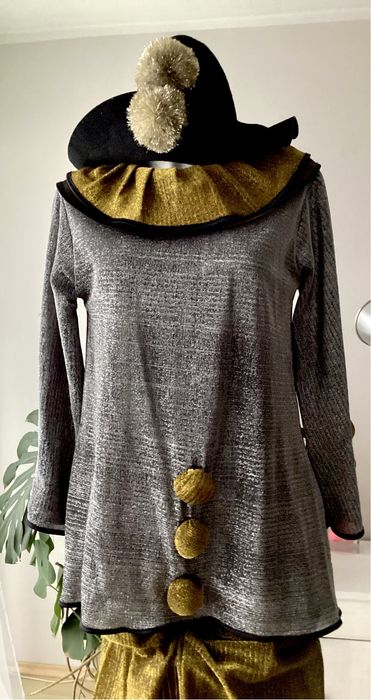 Strój karnawałowy Pierrot metalizowany