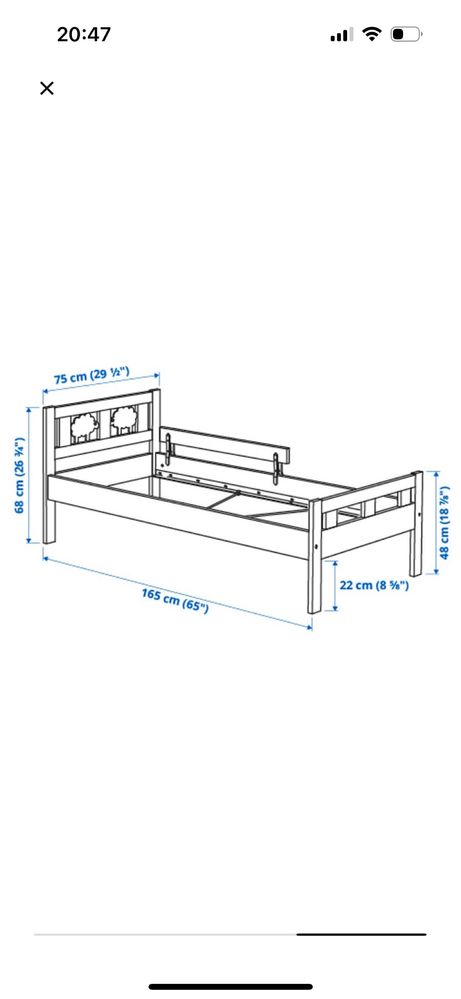 Rama łóżka z dnem z listew Kritter Ikea