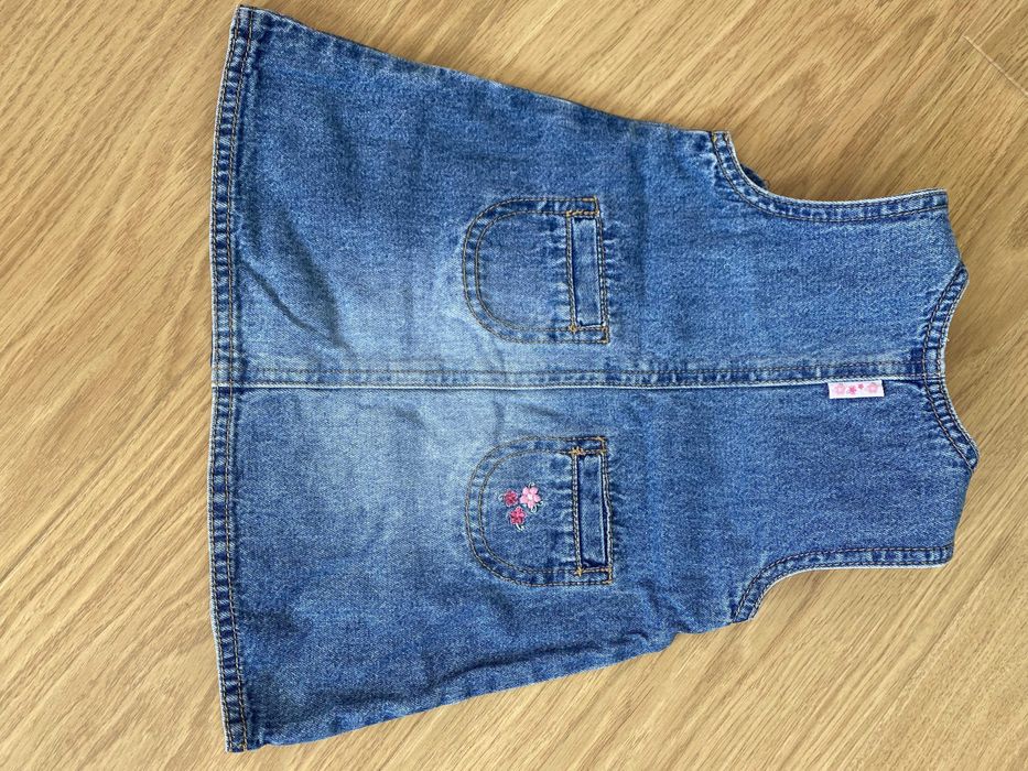 Zestaw sukienek jeansowych i spódniczka, rozmiar 62 cm, H&M, NEXT