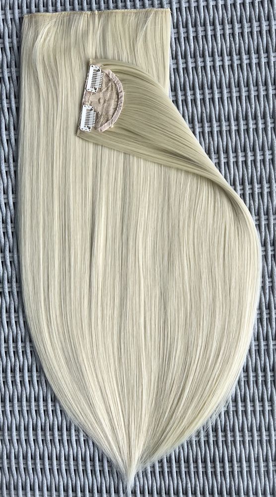 Włosy doczepiane jakości PREMIUM, jasny blond, clip in ( 632 )